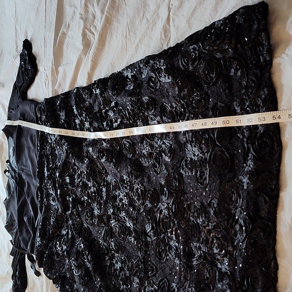 Alex Evenings Floor Length Evening Gown Black Size 20 W Rosette Ribbon Skirt - Picture 16 of 17